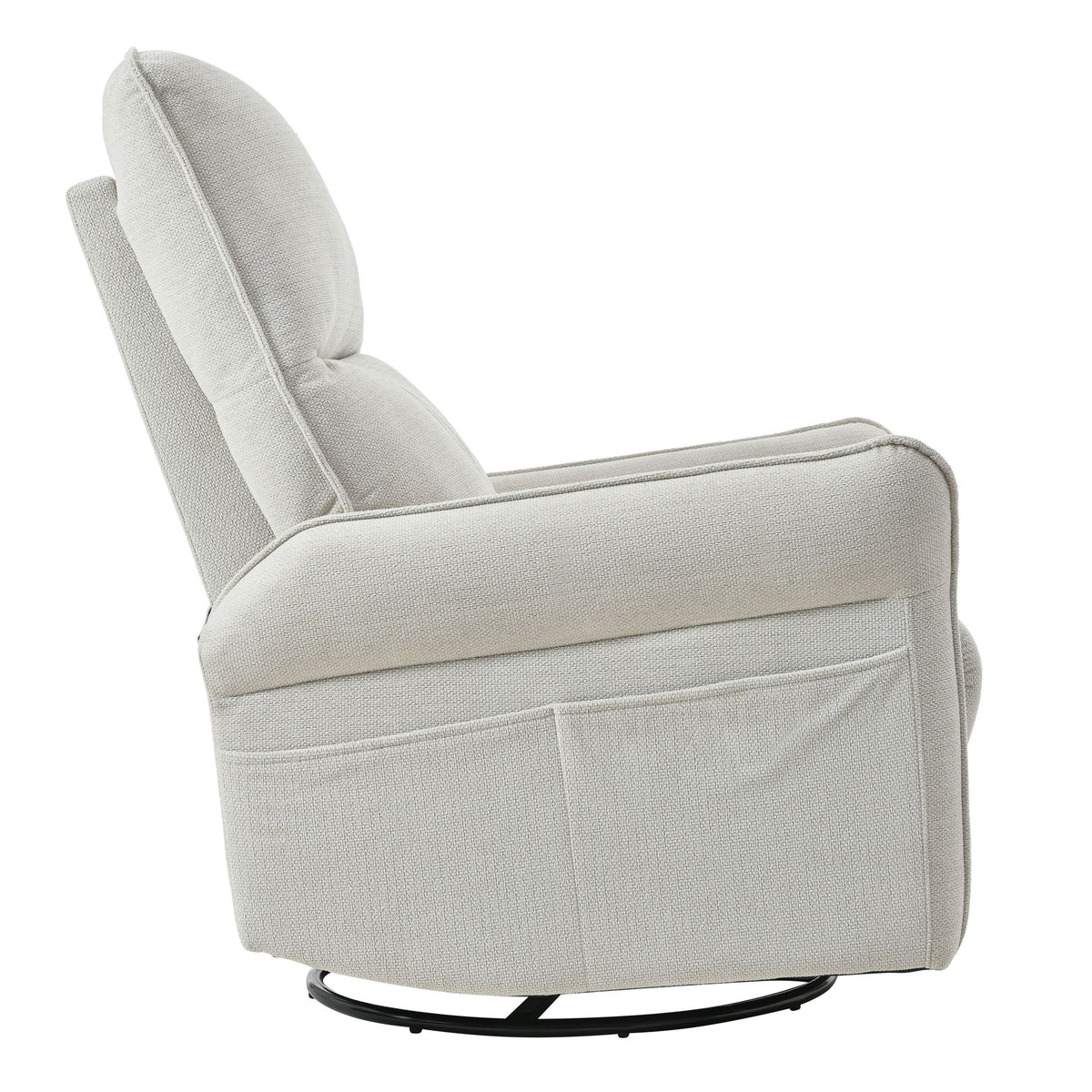 360° Swivel Rocker Recliner Chair, Swive Nursery Rocking Chair With Pull Ring, Glide Chair For Livin Room - Gray