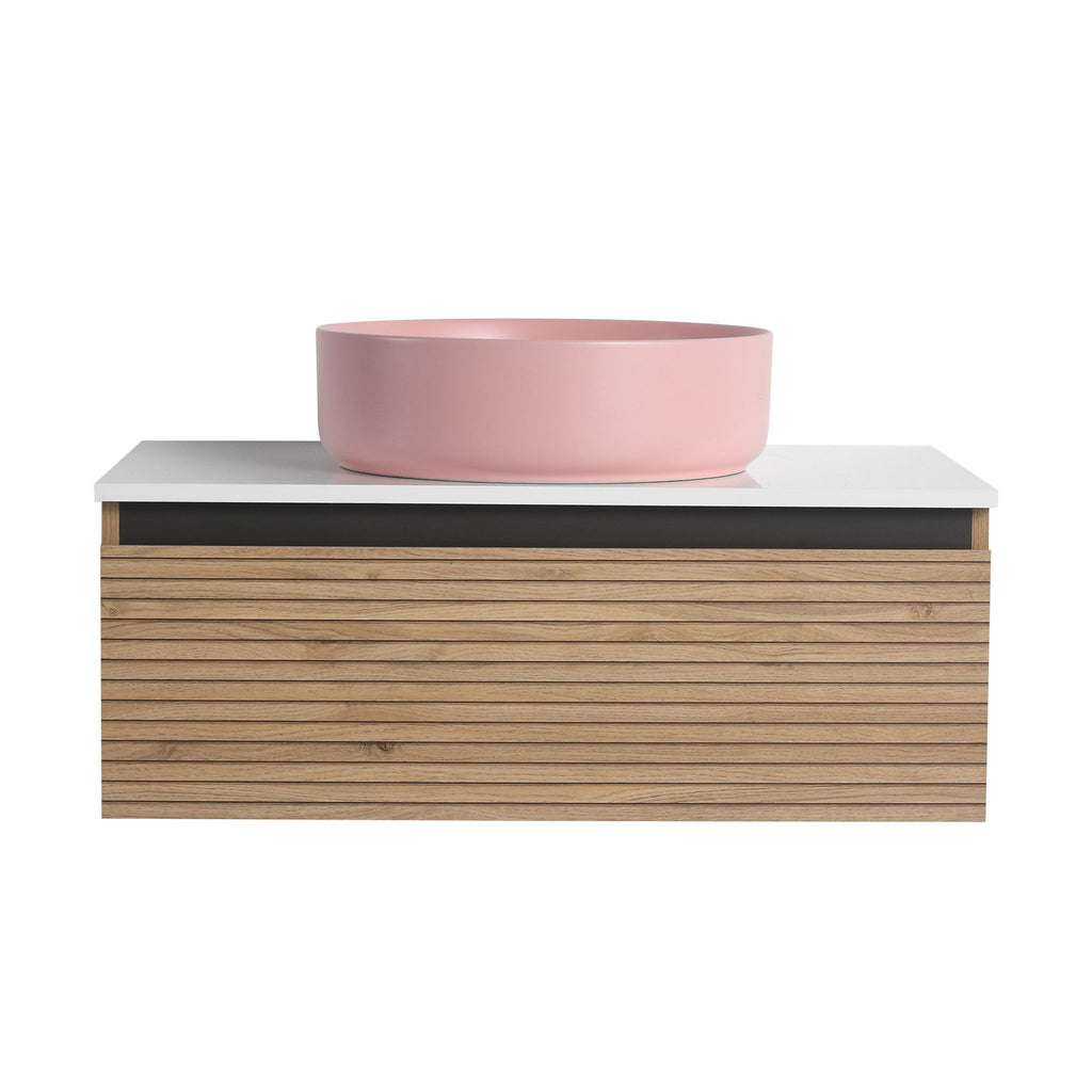 Wall Mounted Bathroom Vanity With Art Sink & 1 Soft Close Drawer