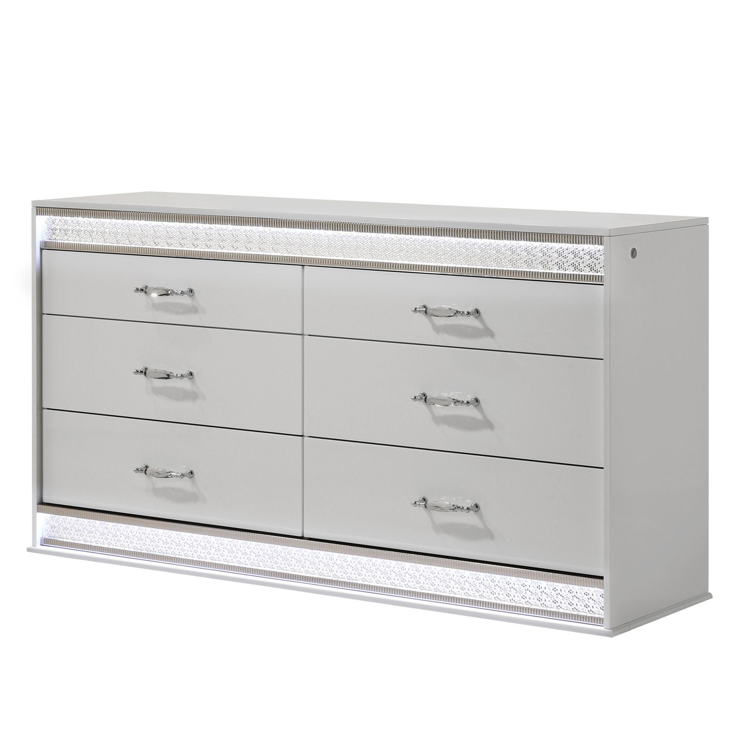 Glam - 6 Drawer Dresser & LED Lighting (Includes Dresser Only) - White