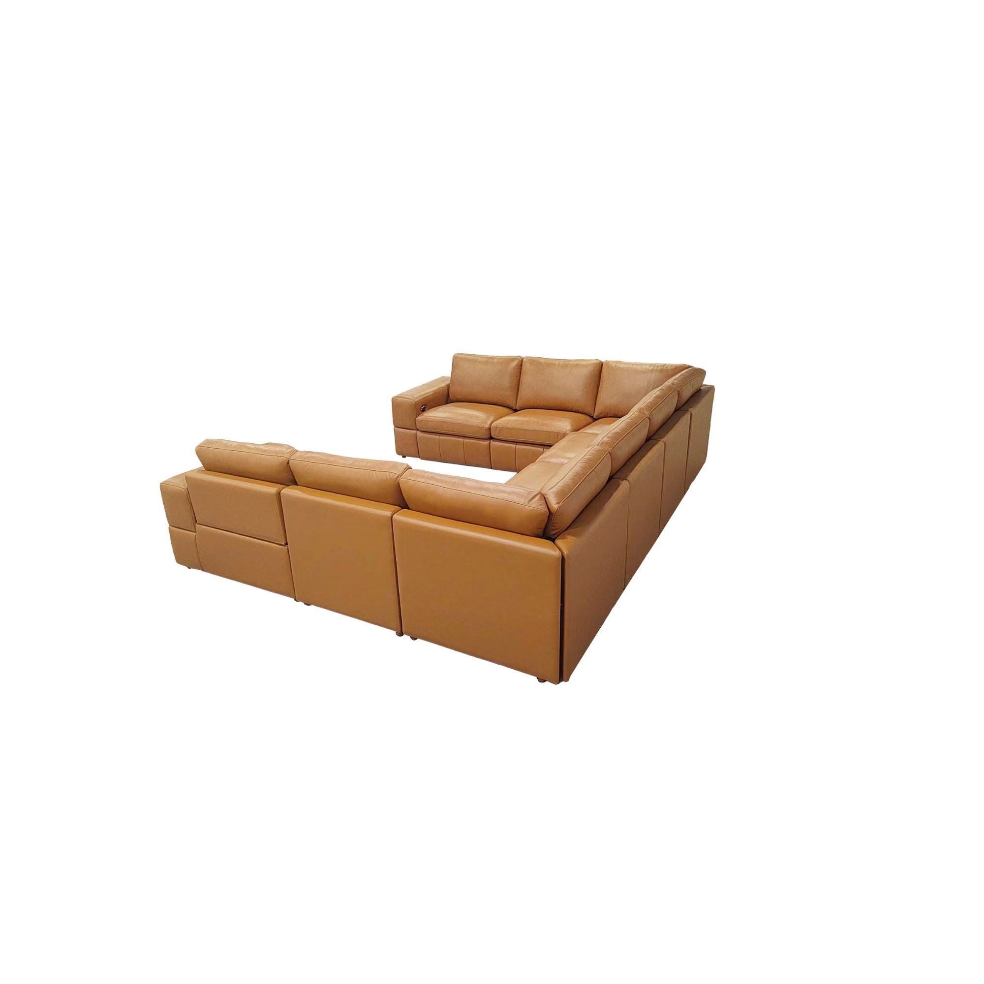Upholstered Large Arms Sectional With Recliner Seats