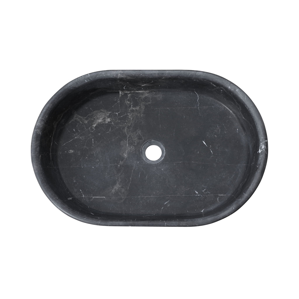 Vessel Sink, Oval Basin, Solid Above-Counter Vanity, Bowl For Master Bathroom - Dark Gray
