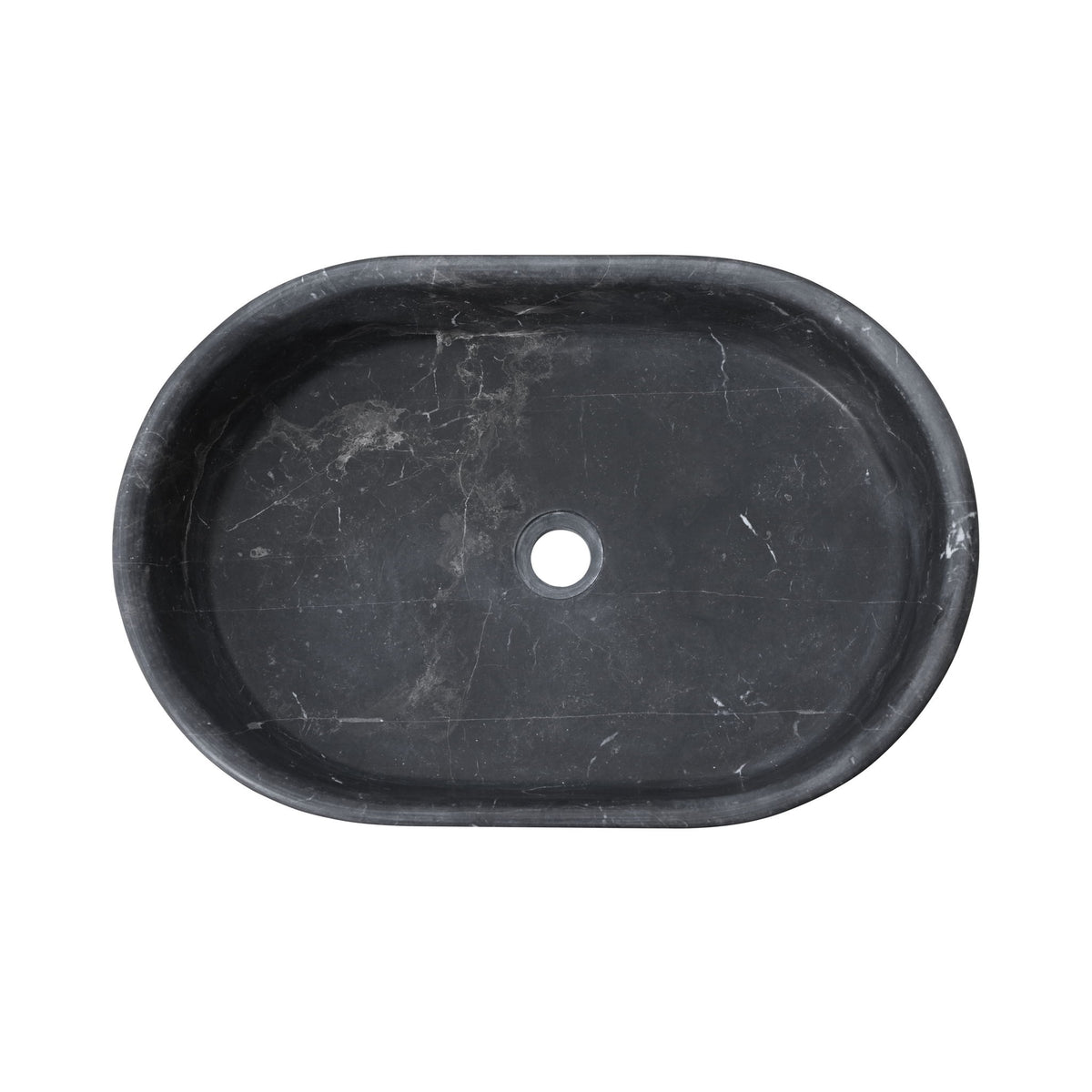 Vessel Sink, Oval Basin, Solid Above-Counter Vanity, Bowl For Master Bathroom - Dark Gray