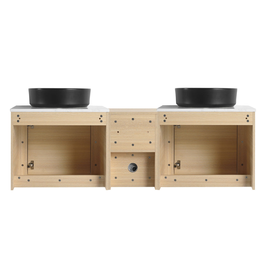 Mounted Bathroom Vanity With Art Sink, 1 Storage Shelf, Soft Close Door