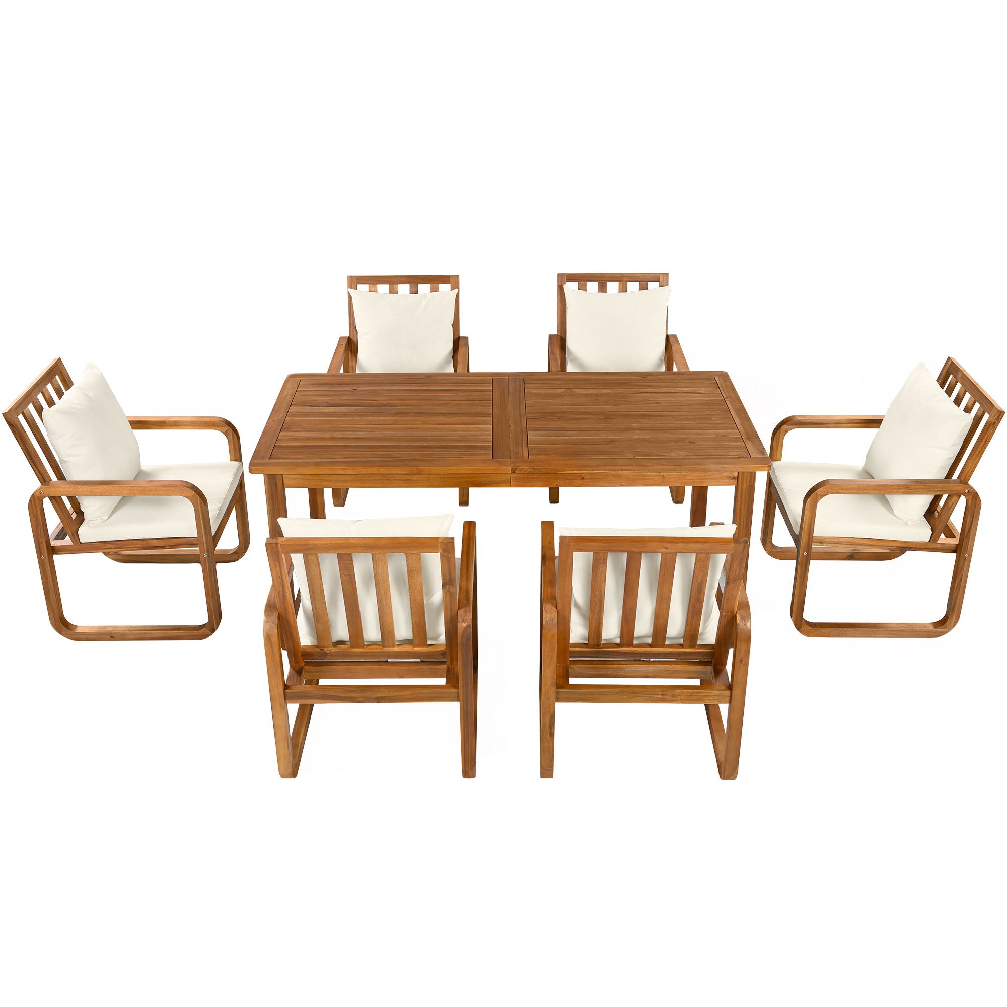 7 Piece Outdoor Patio Dining Set With Removable Cushions