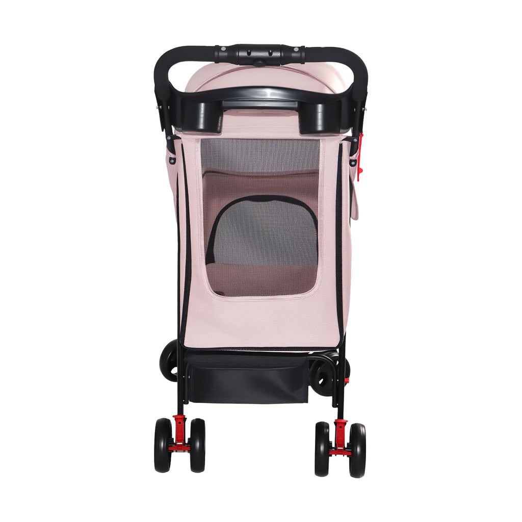 Foldable Pet Stroller For Small Dogs And Cats With Multi Functional Tray
