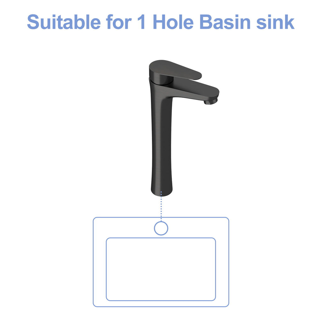 Single Handle Vessel Sink Faucet With Tall Spout For Bathroom Vanity - Oil-Rubbed Bronze