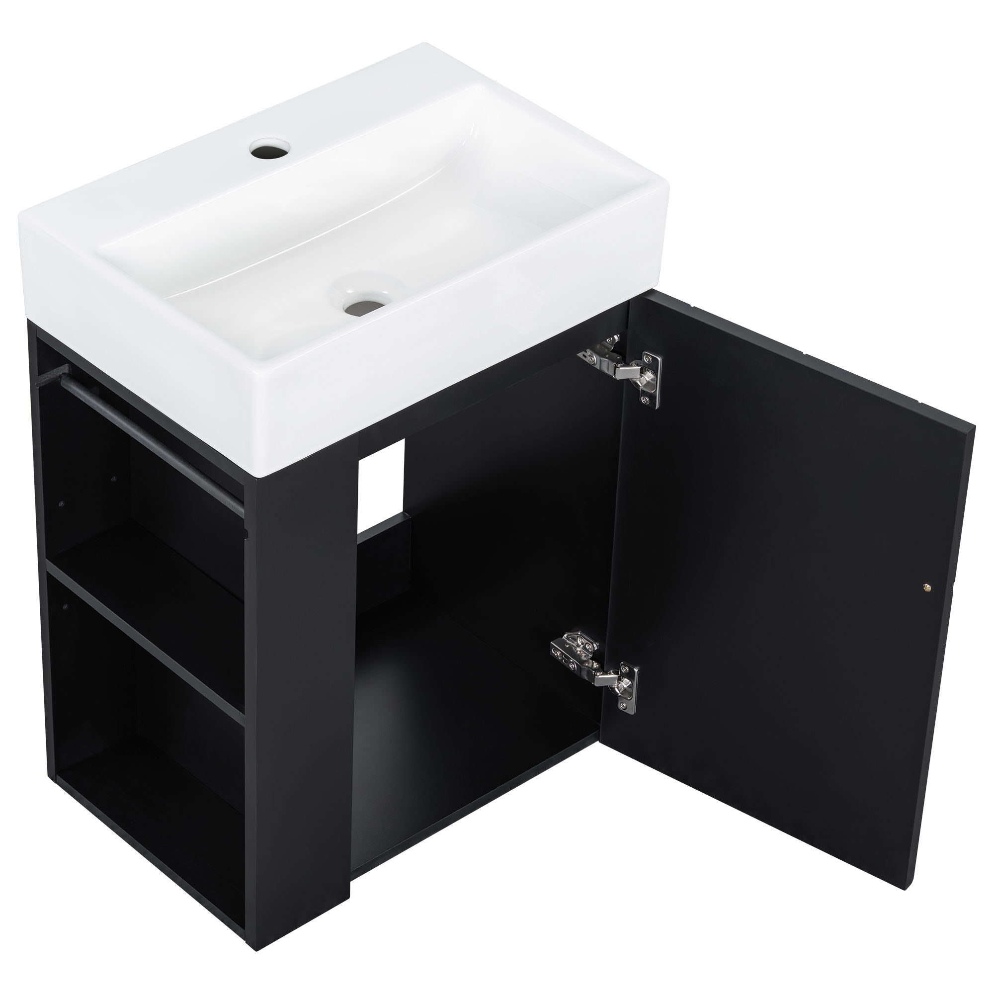 Modern Bathroom Vanity With Sink, Diamond Pattern Doors