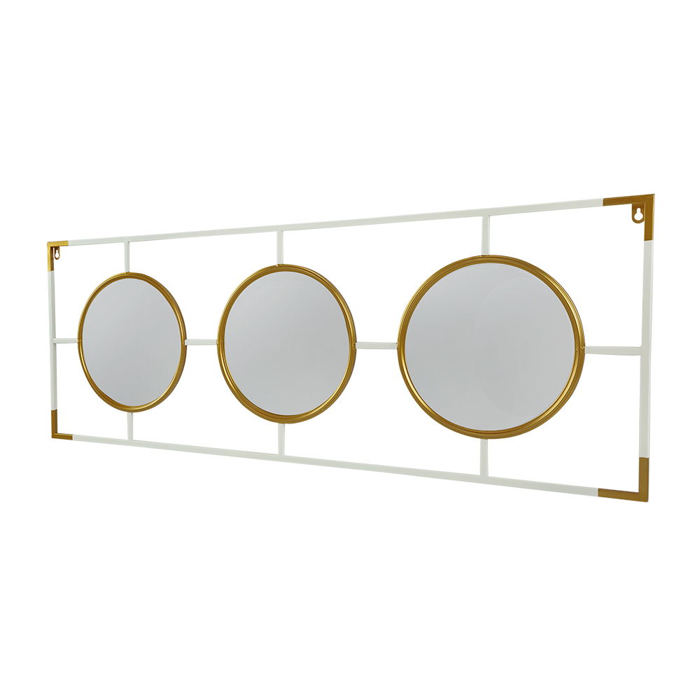 3 Mirror Piece Wall Mirror InRectangular Frame, Home Wall Decor For Bedroom Living Room
