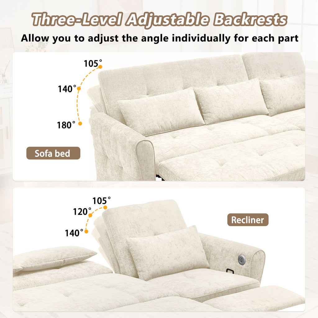 3 Seater Sofa Bed And Reversible Recliner