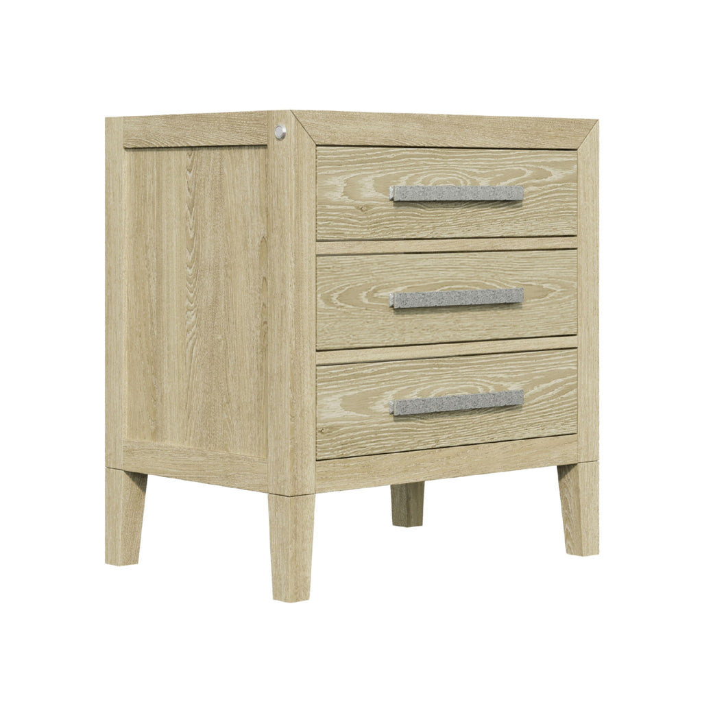 Adeline - 3 Drawers Nightstand With USB & LED Light - Natural Wood Wash