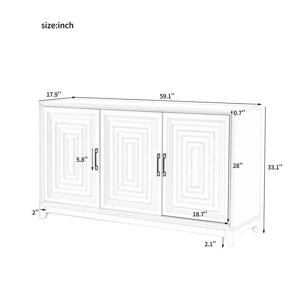 TV Stand, Media Console Cabinet With 2 Spacious Storage Space