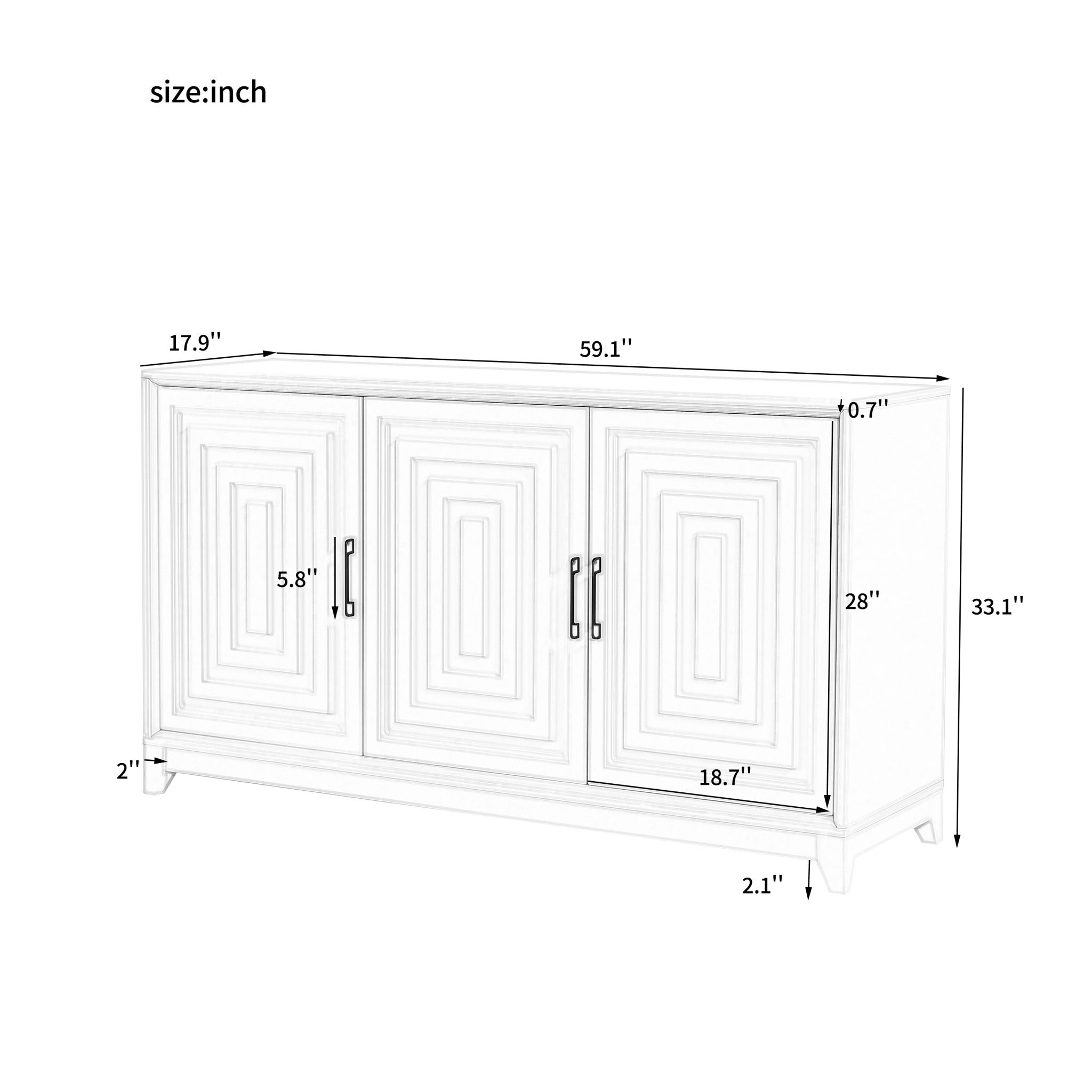 TV Stand, Media Console Cabinet With 2 Spacious Storage Space
