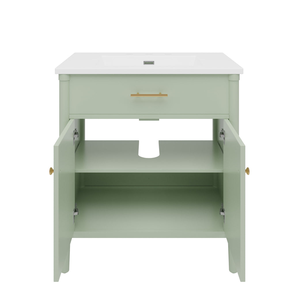 Bathroom Vanity With Sink, Soft Close Doors And Adjustable Shelf