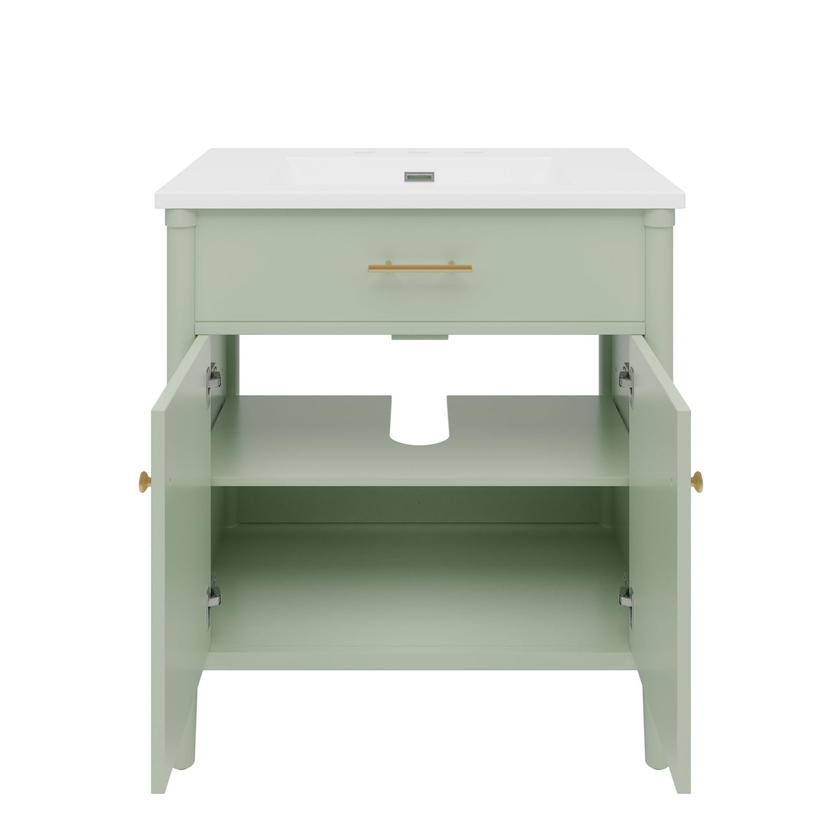 Bathroom Vanity With Sink, Soft Close Doors And Adjustable Shelf