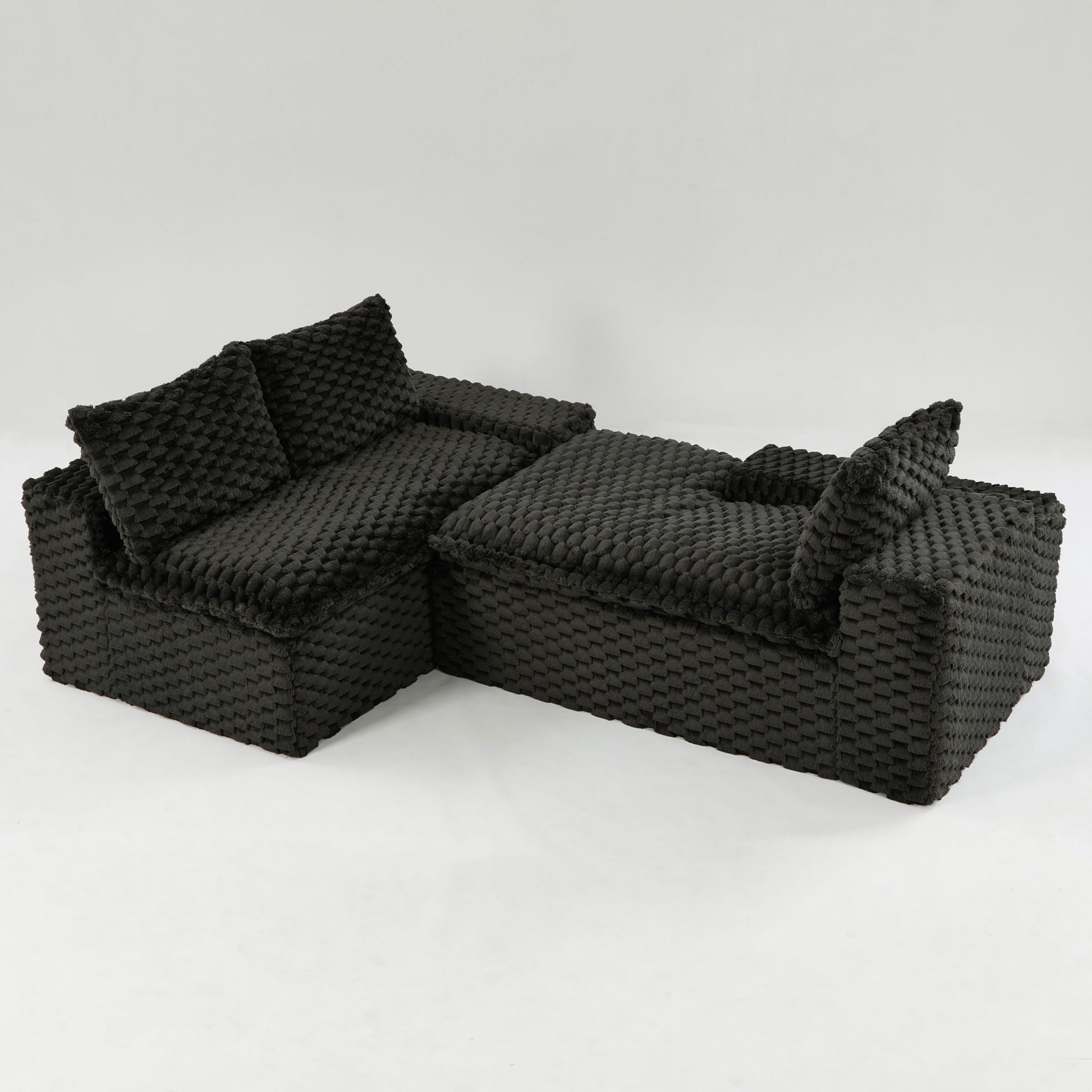 Modular Sofa, Convertible Twin Seat With Chaise Lounge