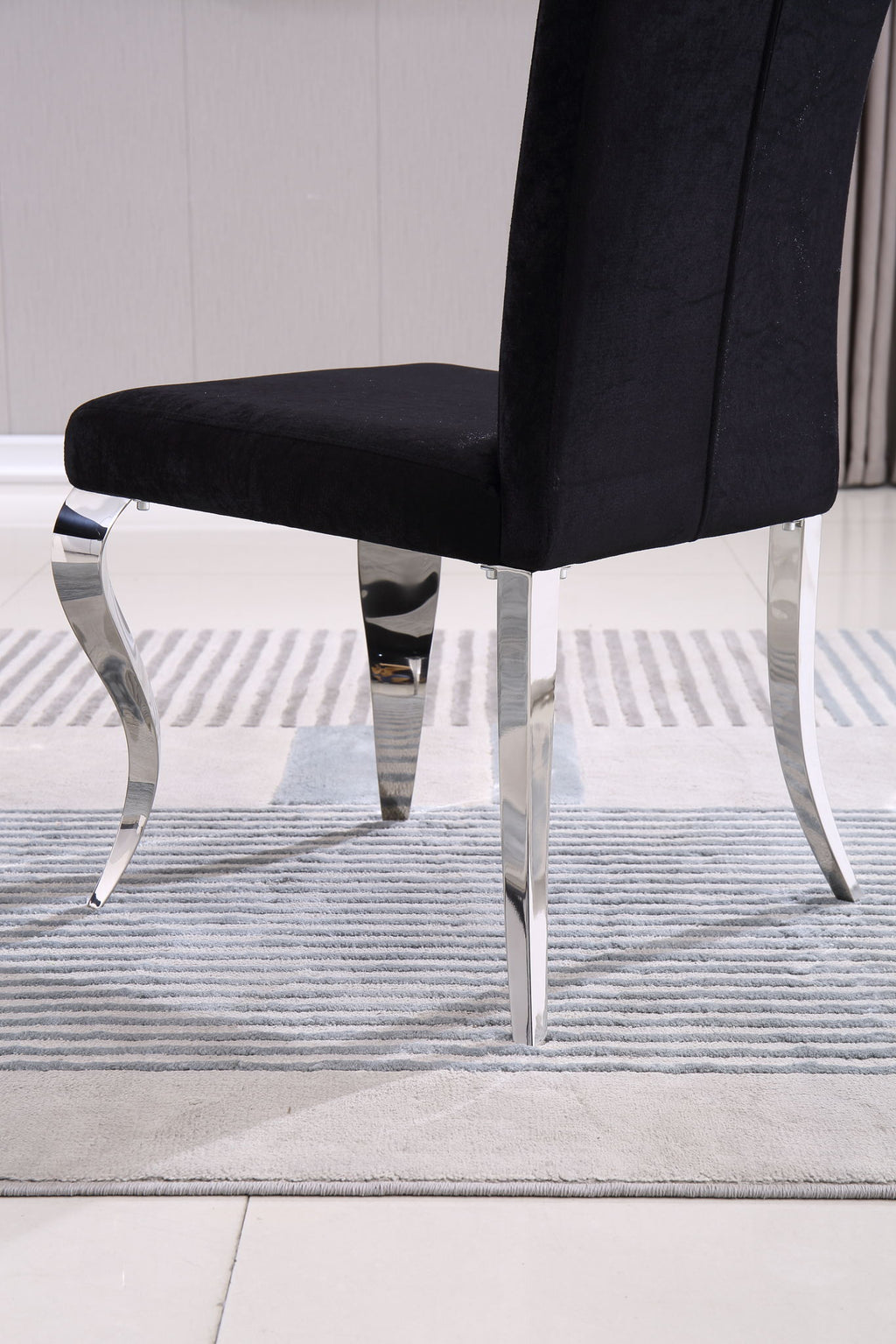 Upholstered Accent Armless Chairs With Stripe Backrest (Set of 2)