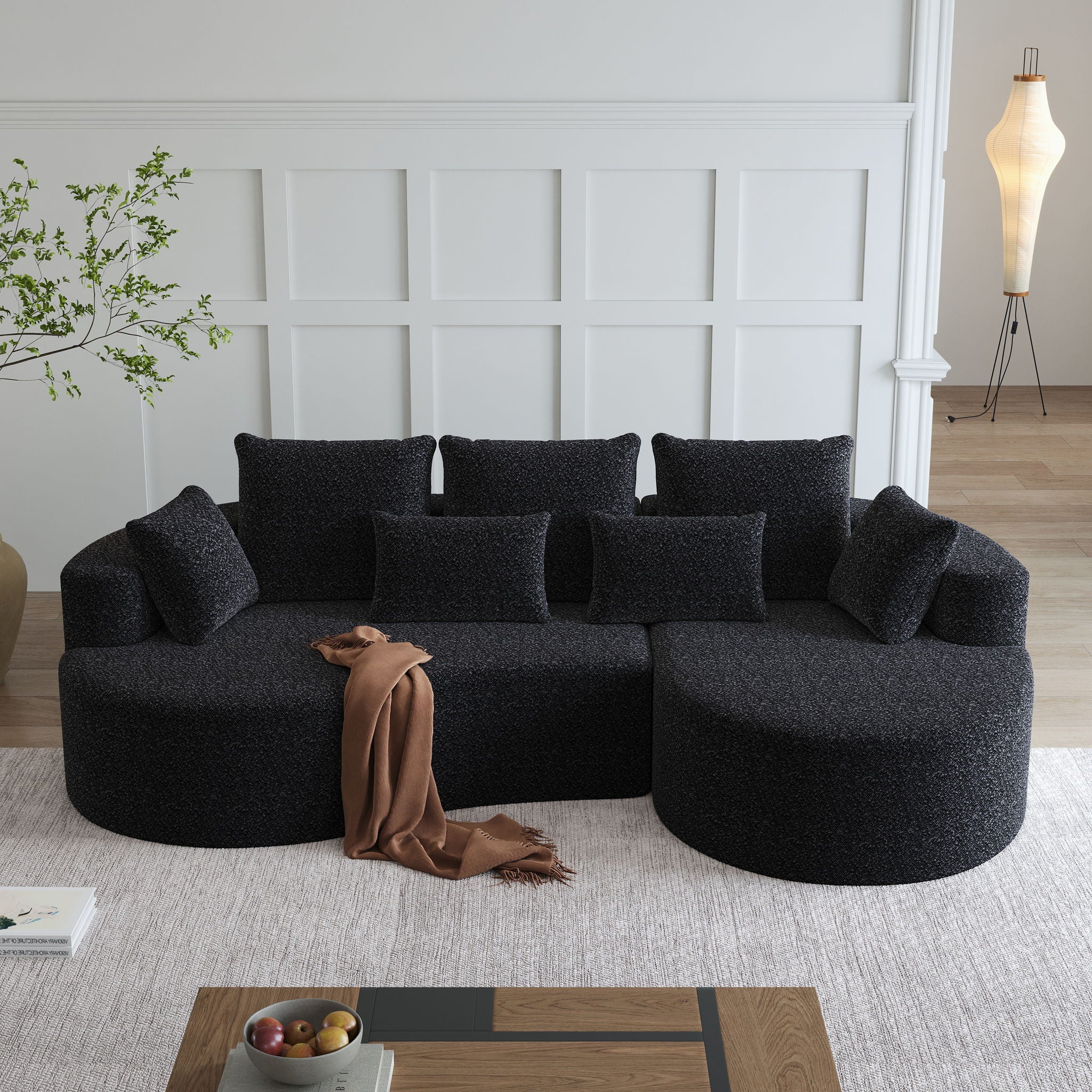 Curved Oversized Sectional Sofa With Extra Deep Seat