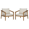 Westin - Outdoor Acacia Wood Club Chair (Set of 2) - Teak / Beige