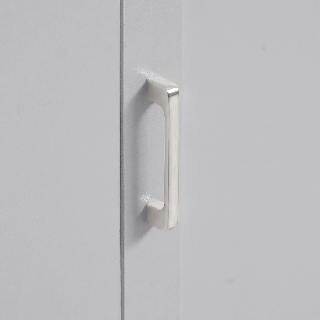 Tall Freestanding Bathroom Storage Cabinet With Adjustable Shelves And Side Hooks