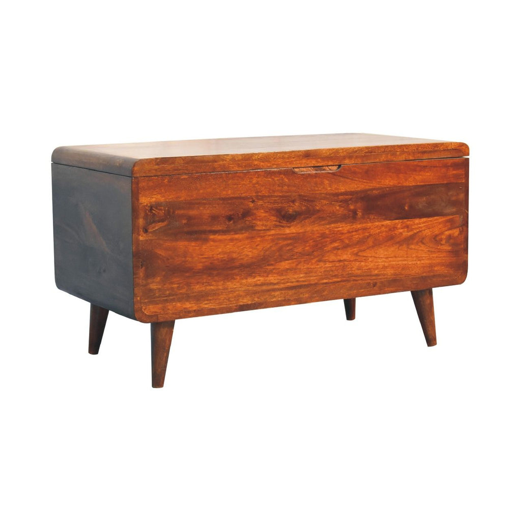 Curved Blanket Box - Chestnut