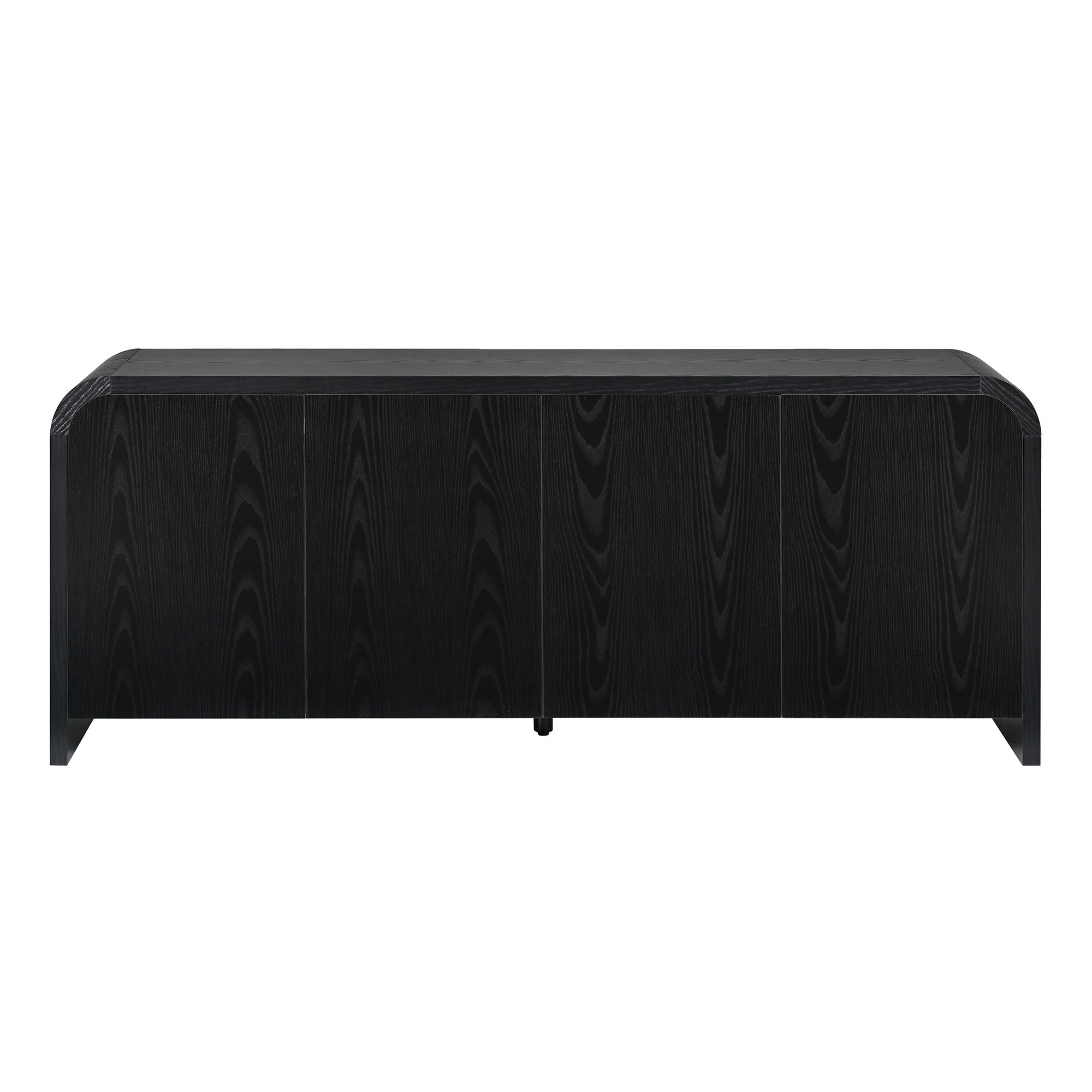 Curved Edge TV Stand With Large Cabinets