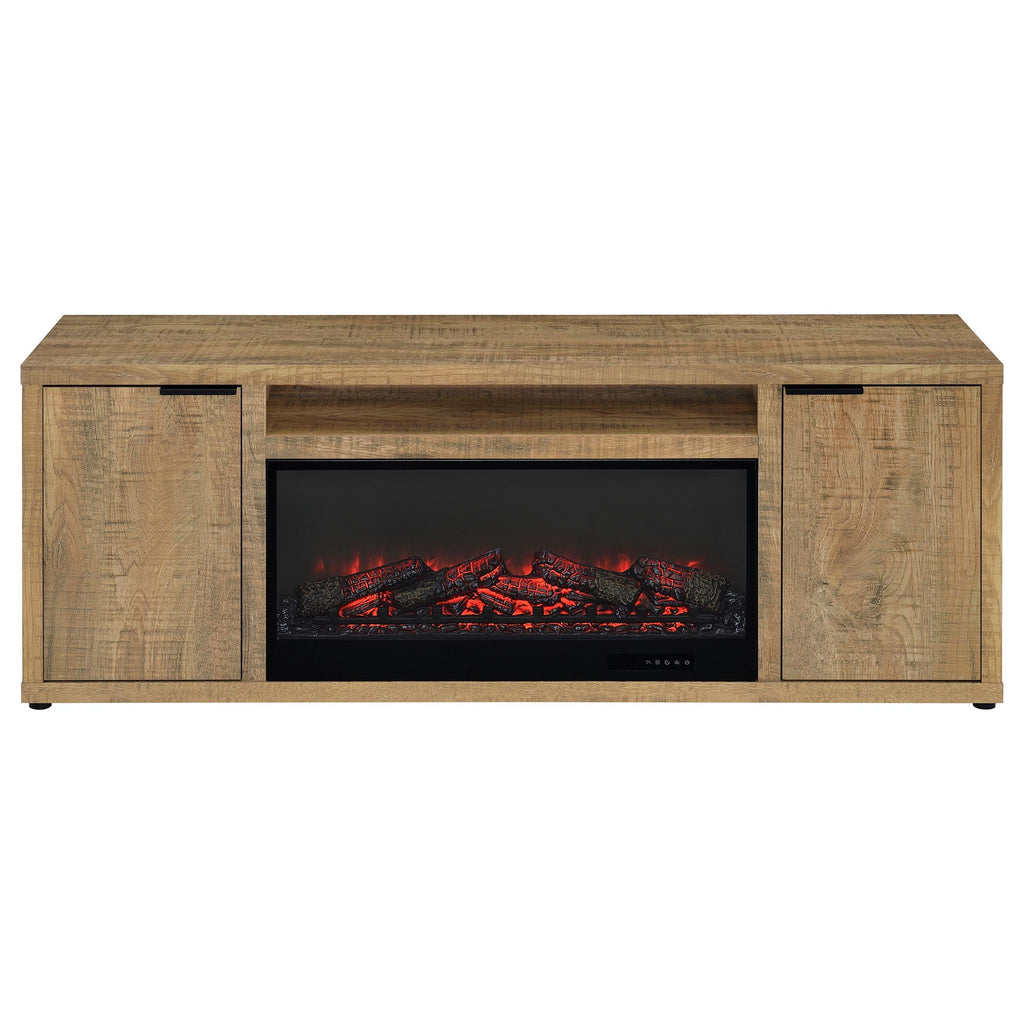 Lodi - 2 Door Fireplace TV Stand - Mango Color