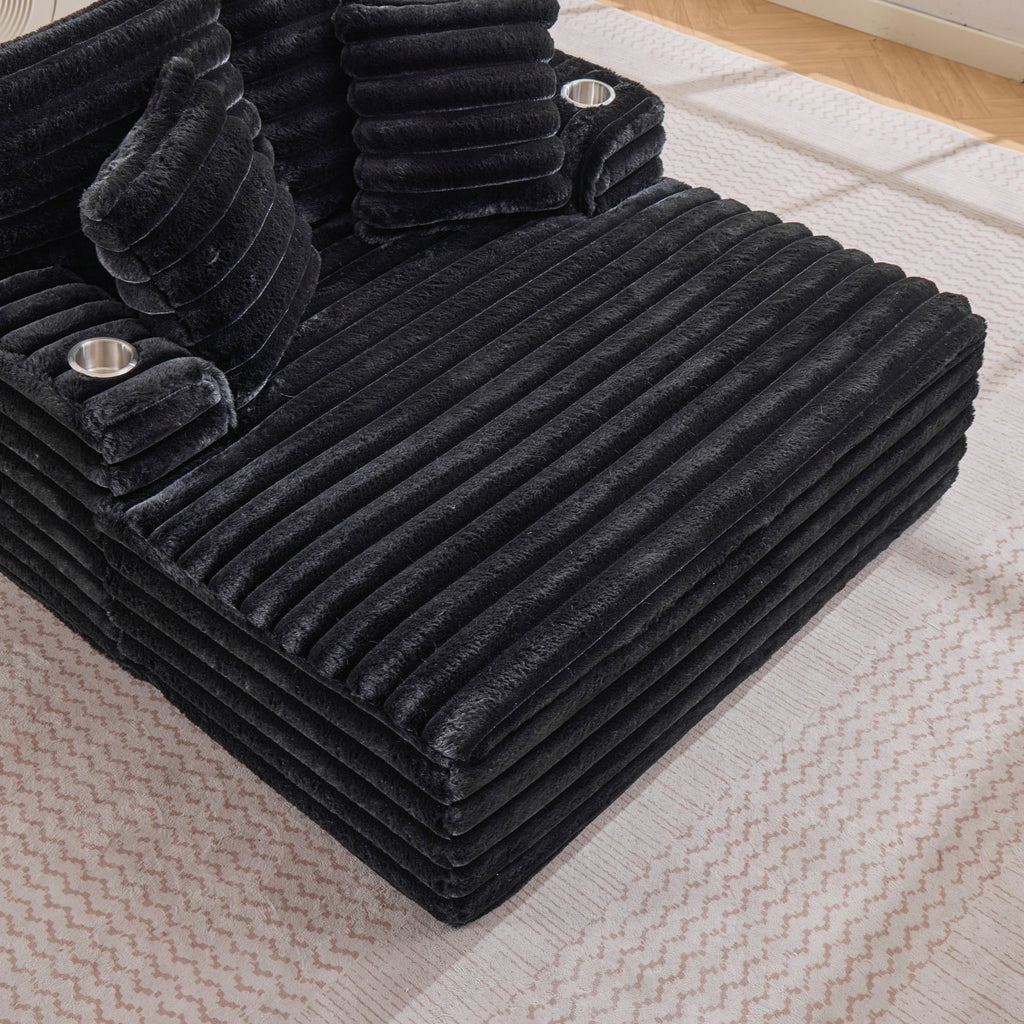 Oversized Chaise Lounge Chair Indoor With Pillows For Living Room