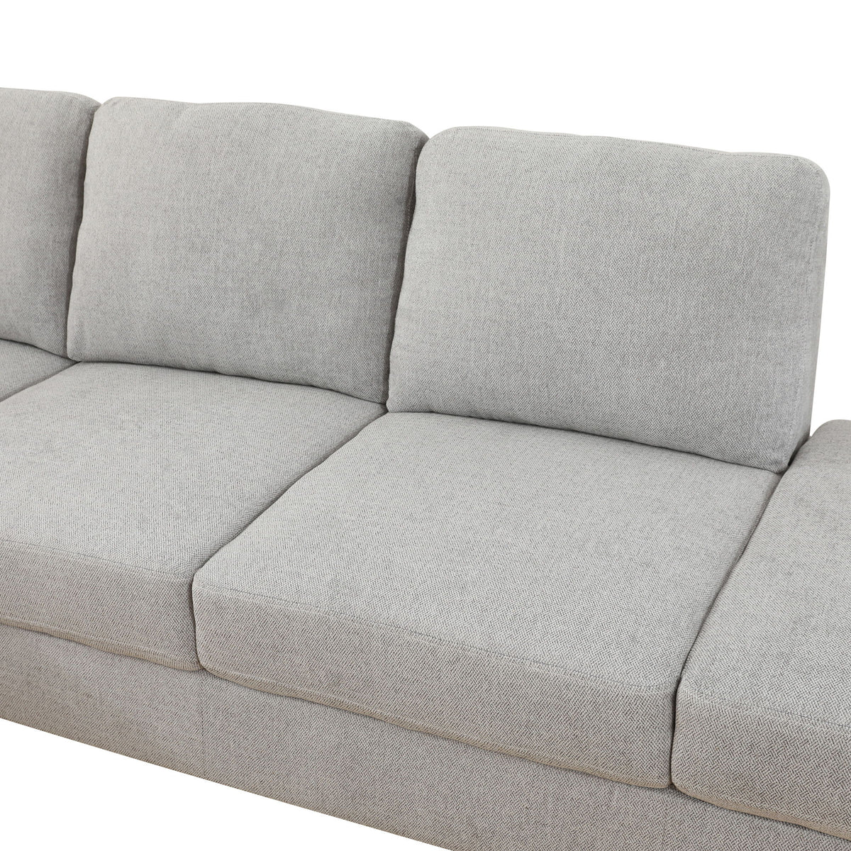 2 Piece L - Shaped Left Chaise Sectional Sofa With Ottoman, Living Room Furniture - White / Gray