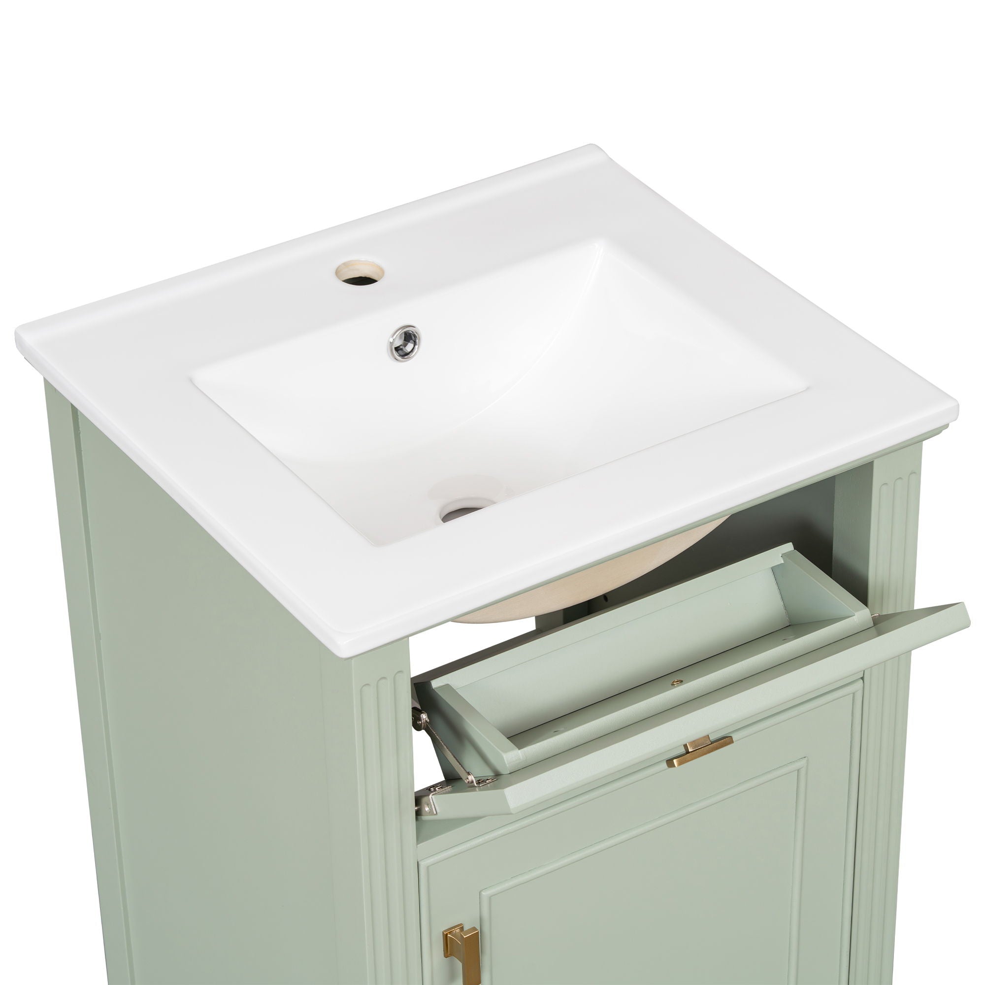 Bathroom Vanity With Sink, Adjustable Shelf, Tilt-Out Drawer