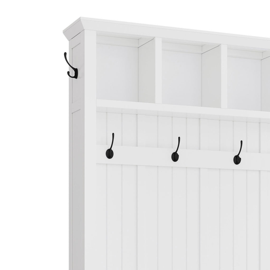 Hall Tree With 4 Drawers, Coat Rack With 6 Hooks
