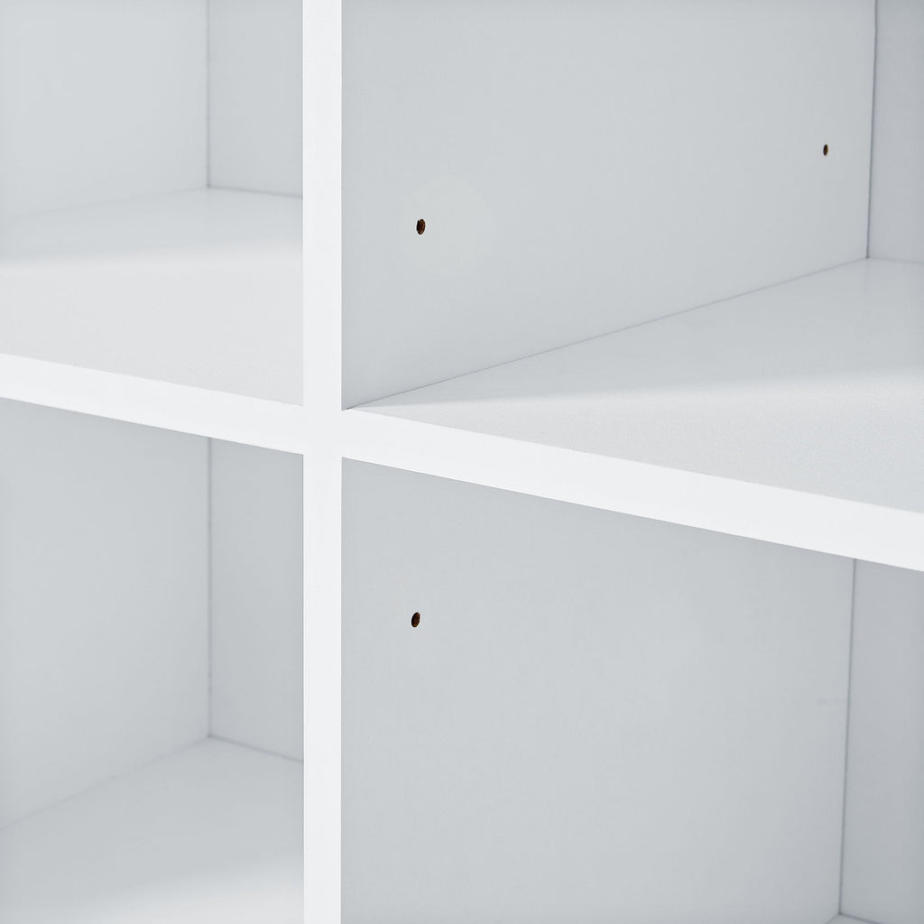 Freestanding Bathroom Storage Cabinet With Doors And Drawers, Adjustable Shelf, Open Shelves - White