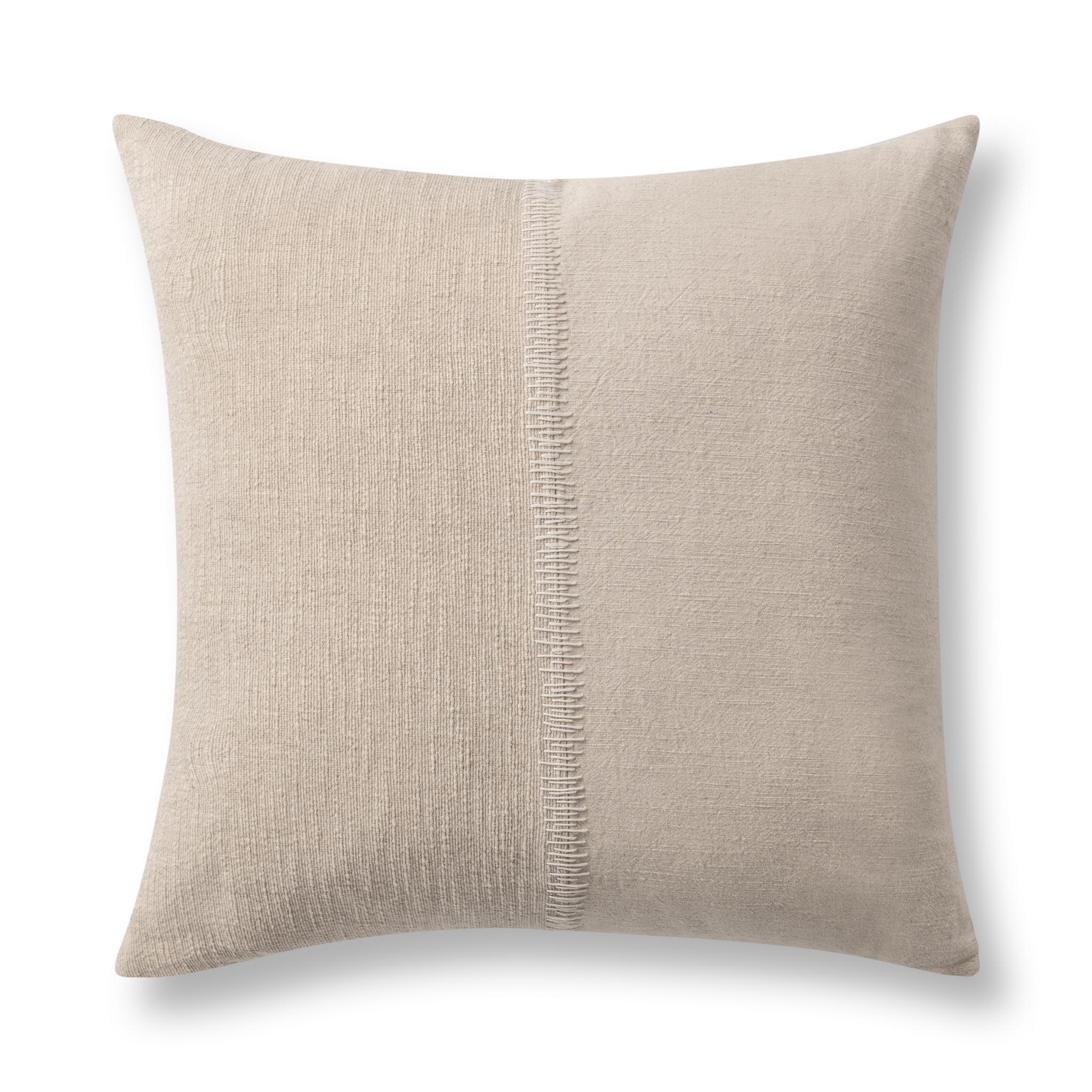 Nisha - 22" x 22" Accent Pillow - Natural / Ivory