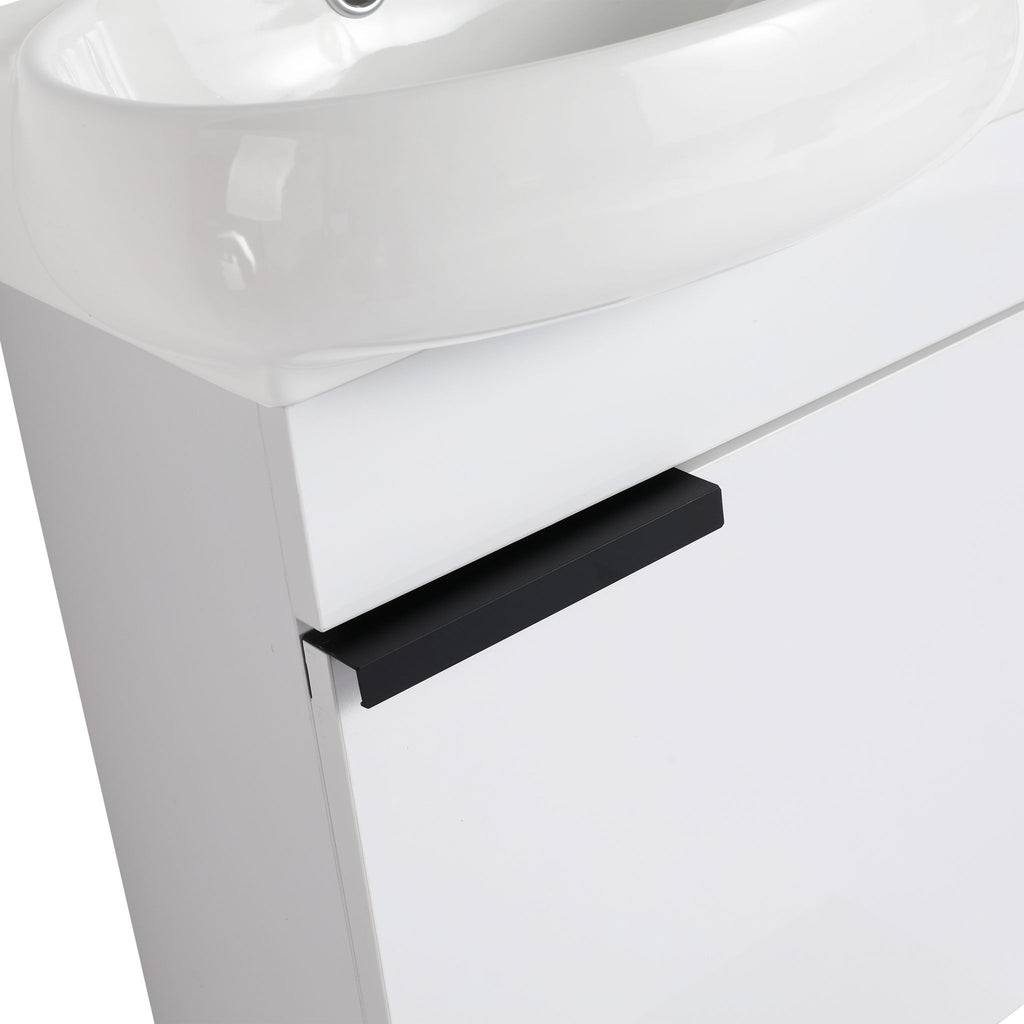 Soft Close Doors Bathroom Vanity With Sink, Compact Wall Mounted Design Basin