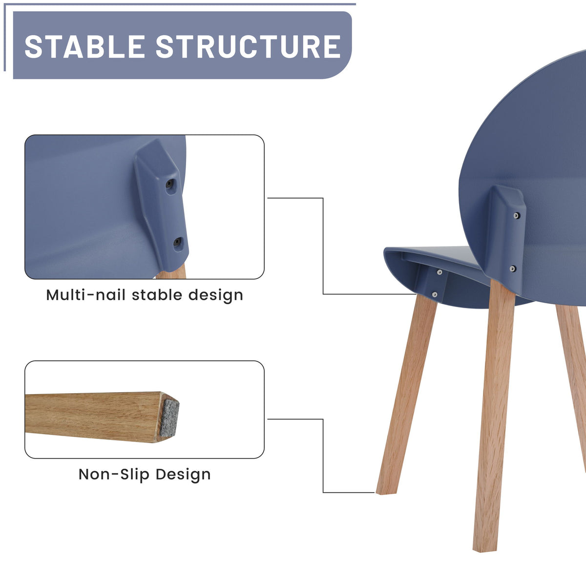 4 Piece Set Of Single Chairs With A Design Combining Modern And Traditional Elements