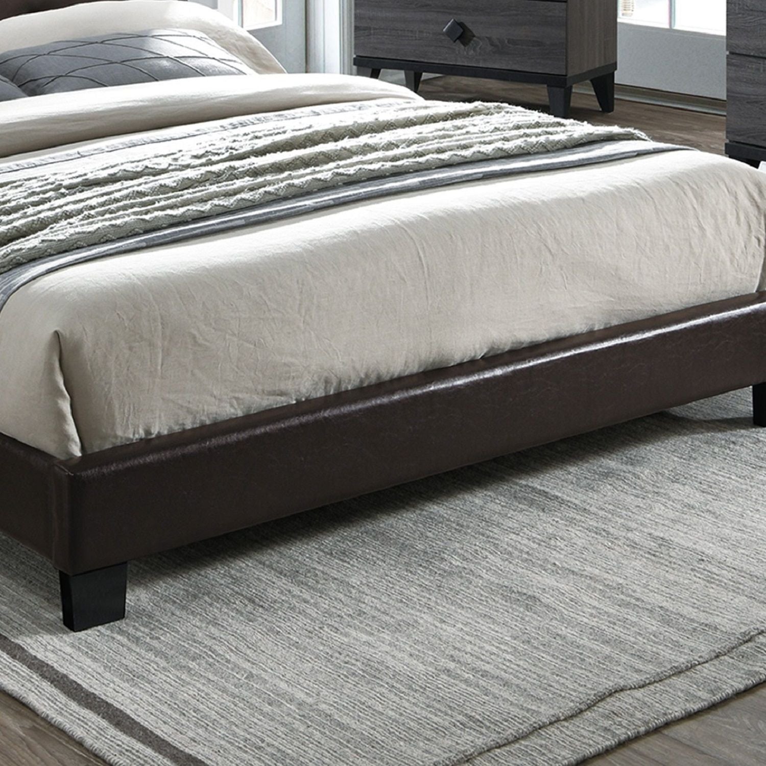 Upholstered Bed With Adjustable Headboard