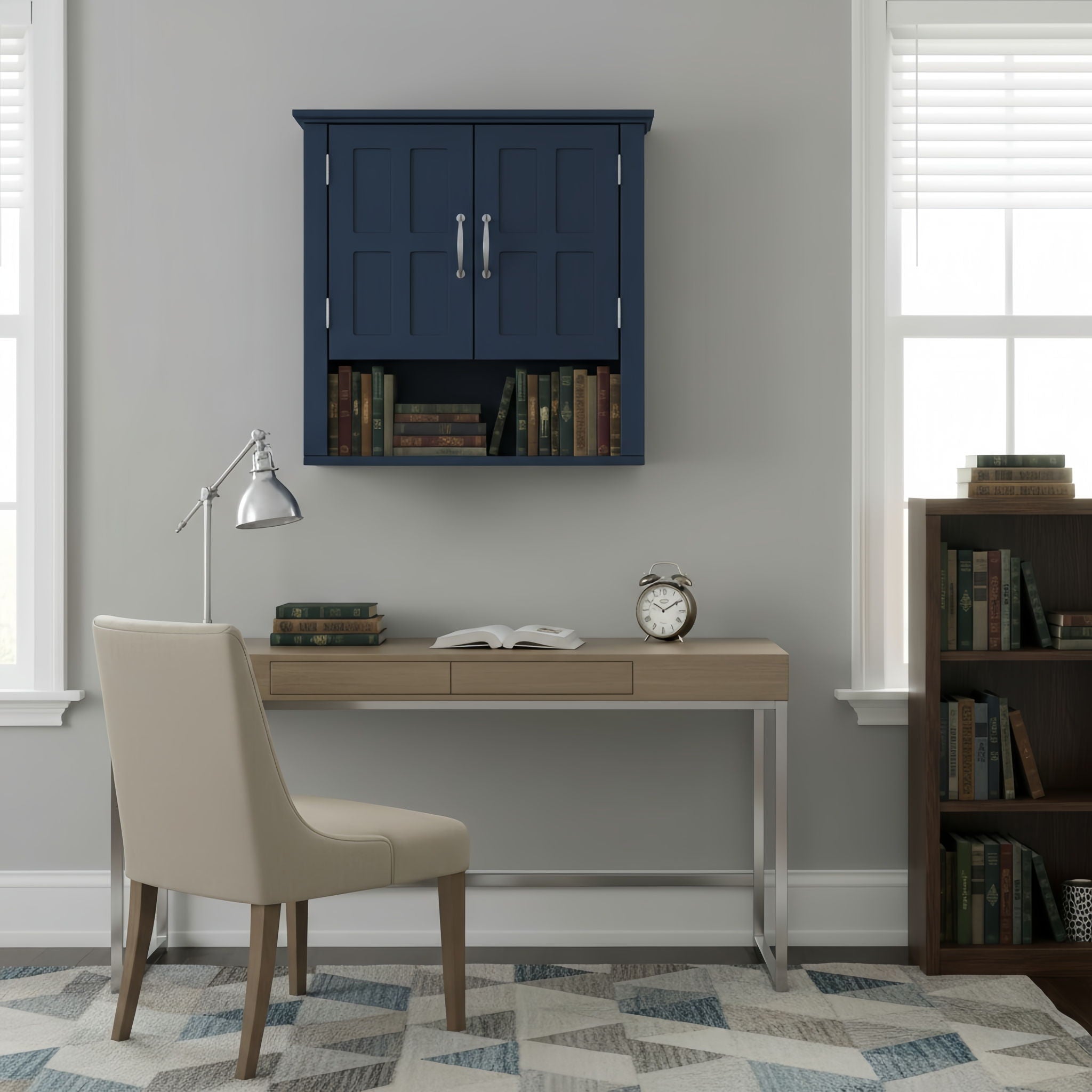 Multi Functional Wall Mounted Cabinet With Adjustable Shelves For Bathroom