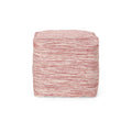 Enigma - Yarn And Cotton Square Pouf Ottoman With Polystyrene Beads - Red / White
