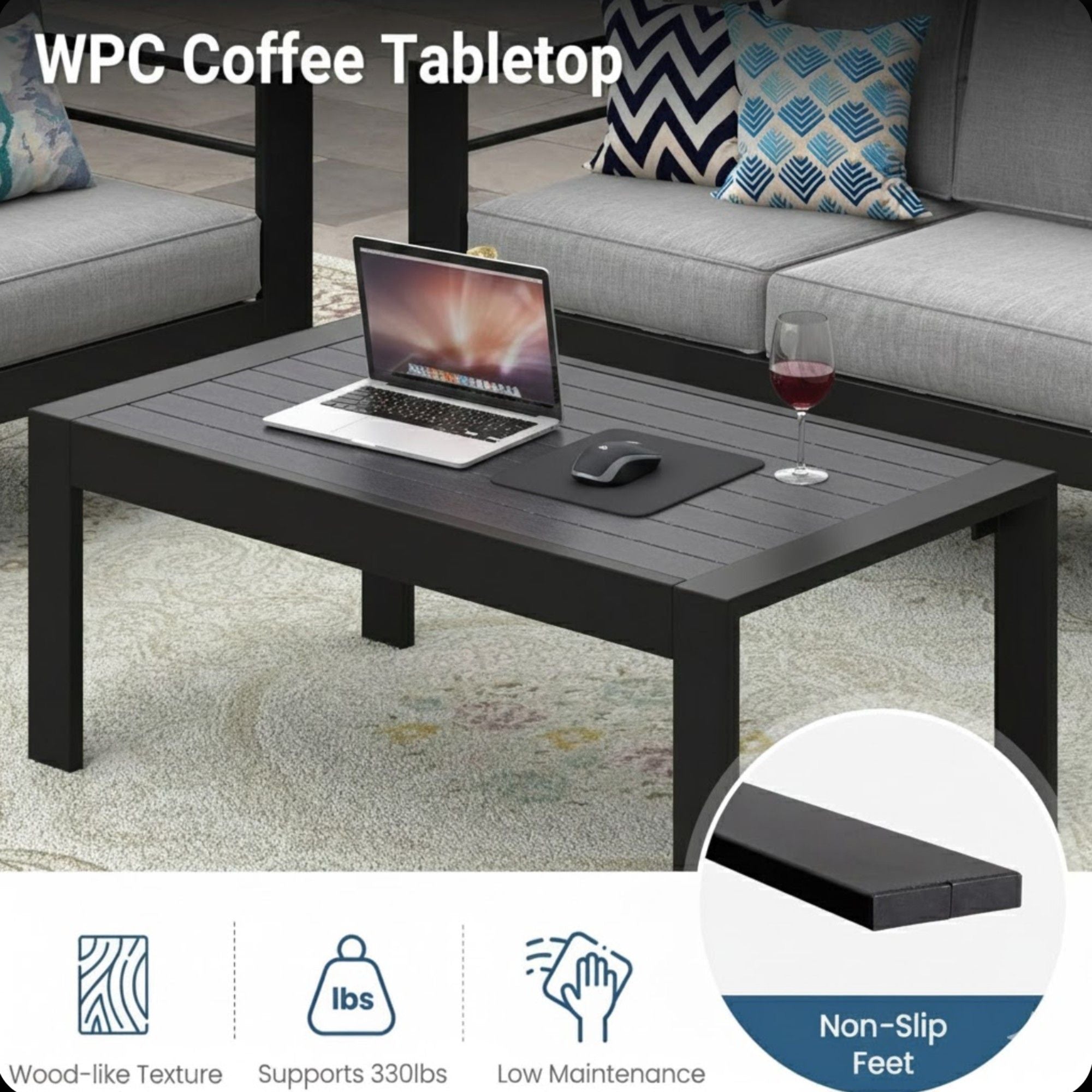 Outdoor Patio Set With All-Weather Thick Cushions