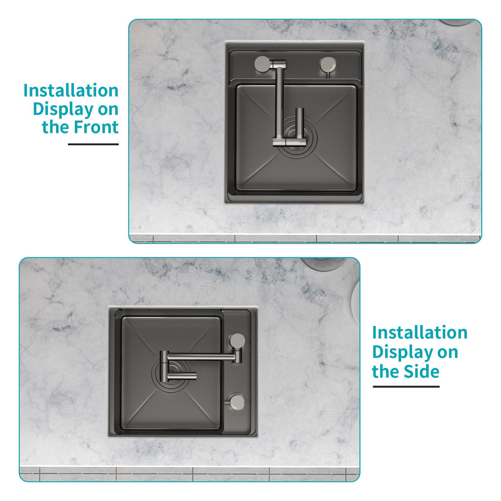Modern Undermount Bar Sink With Folding Faucet