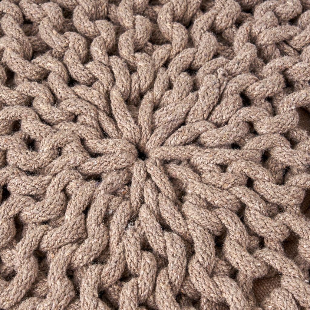 Moro - Knitted Round Pouf With Pumpkin Shape