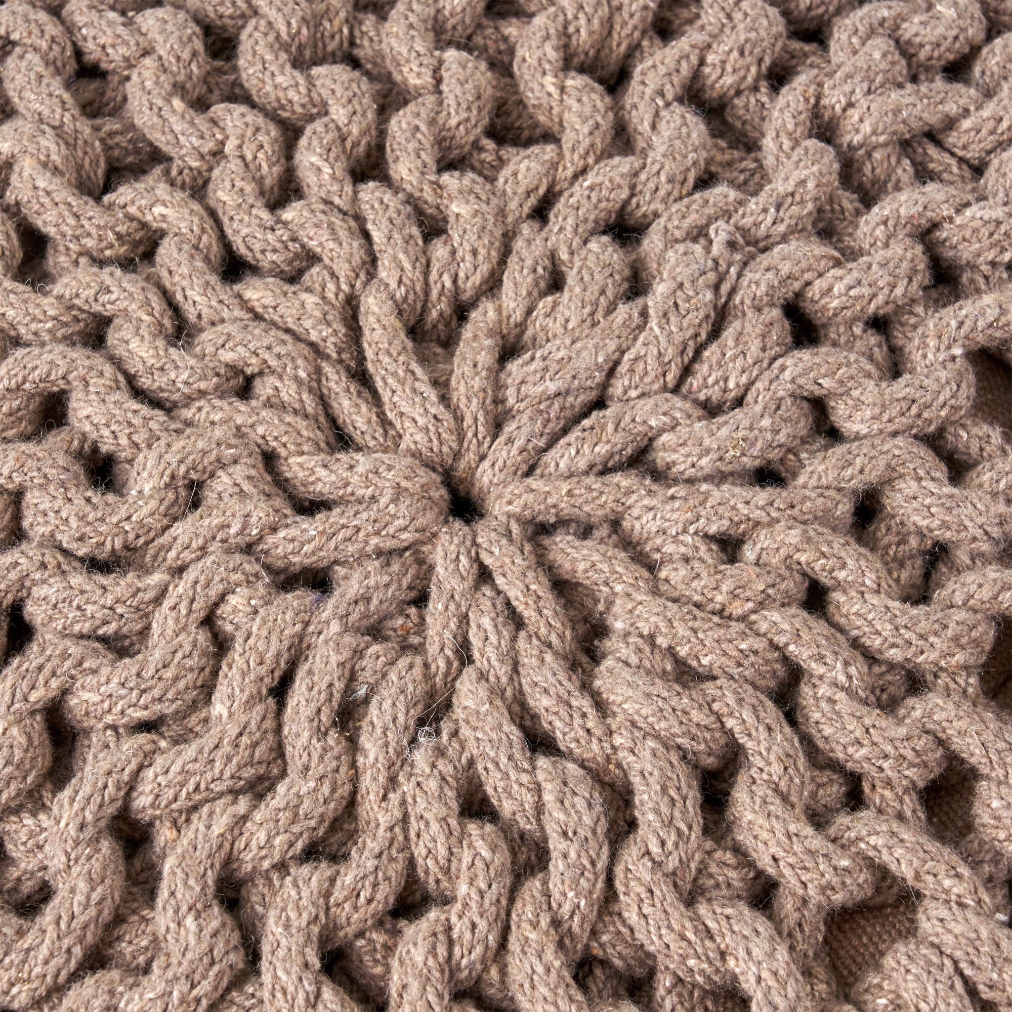 Moro - Knitted Round Pouf With Pumpkin Shape