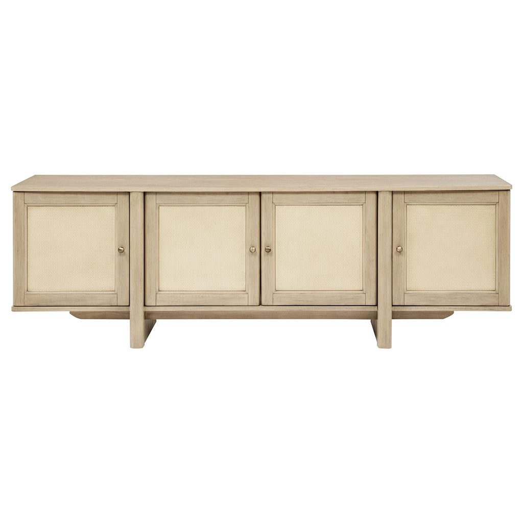 Kimpton - 4 Door Cane TV Stand Media Console - Beige