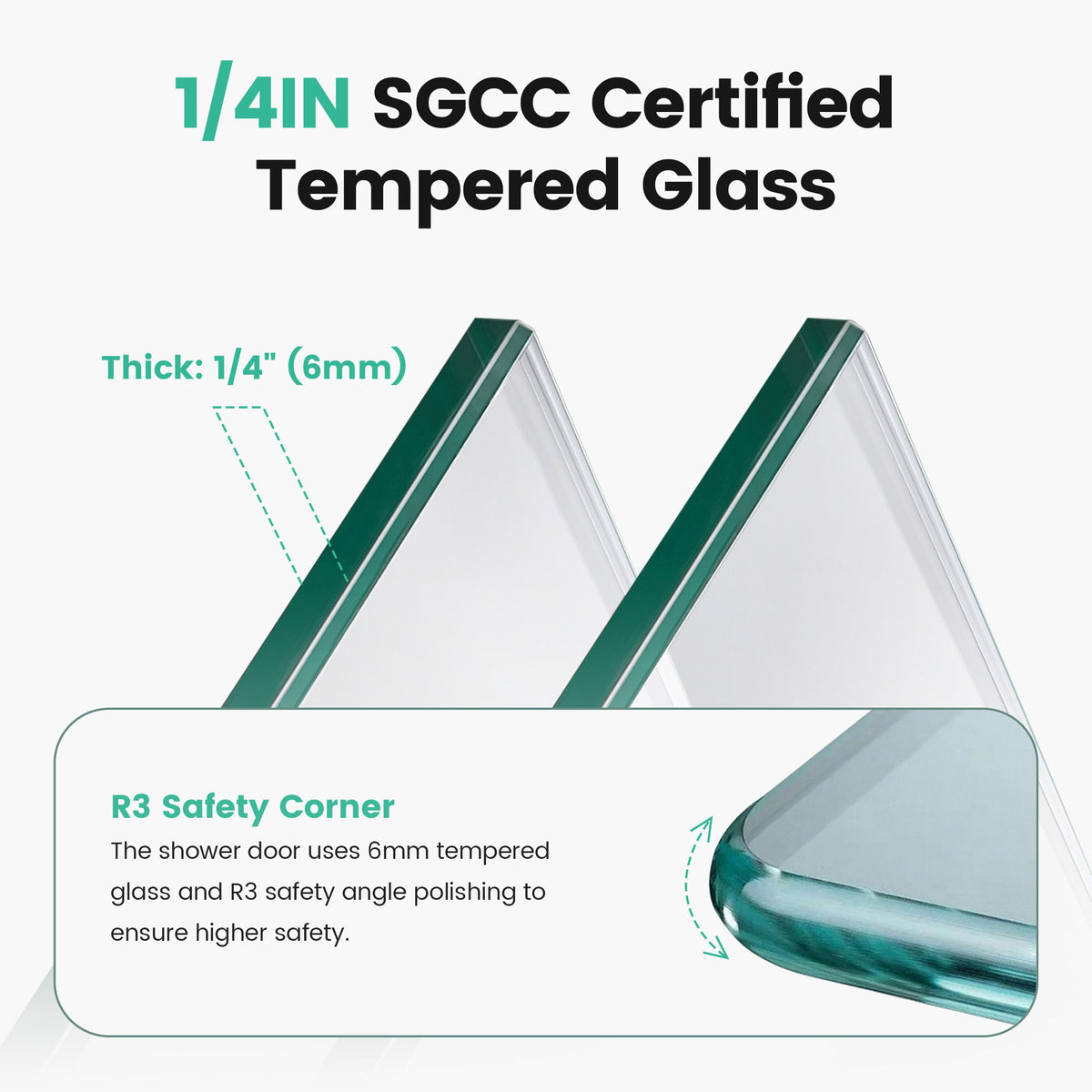 Semi Frameless Double Sliding Shower Door With SGCC Tempered Glass - Chrome