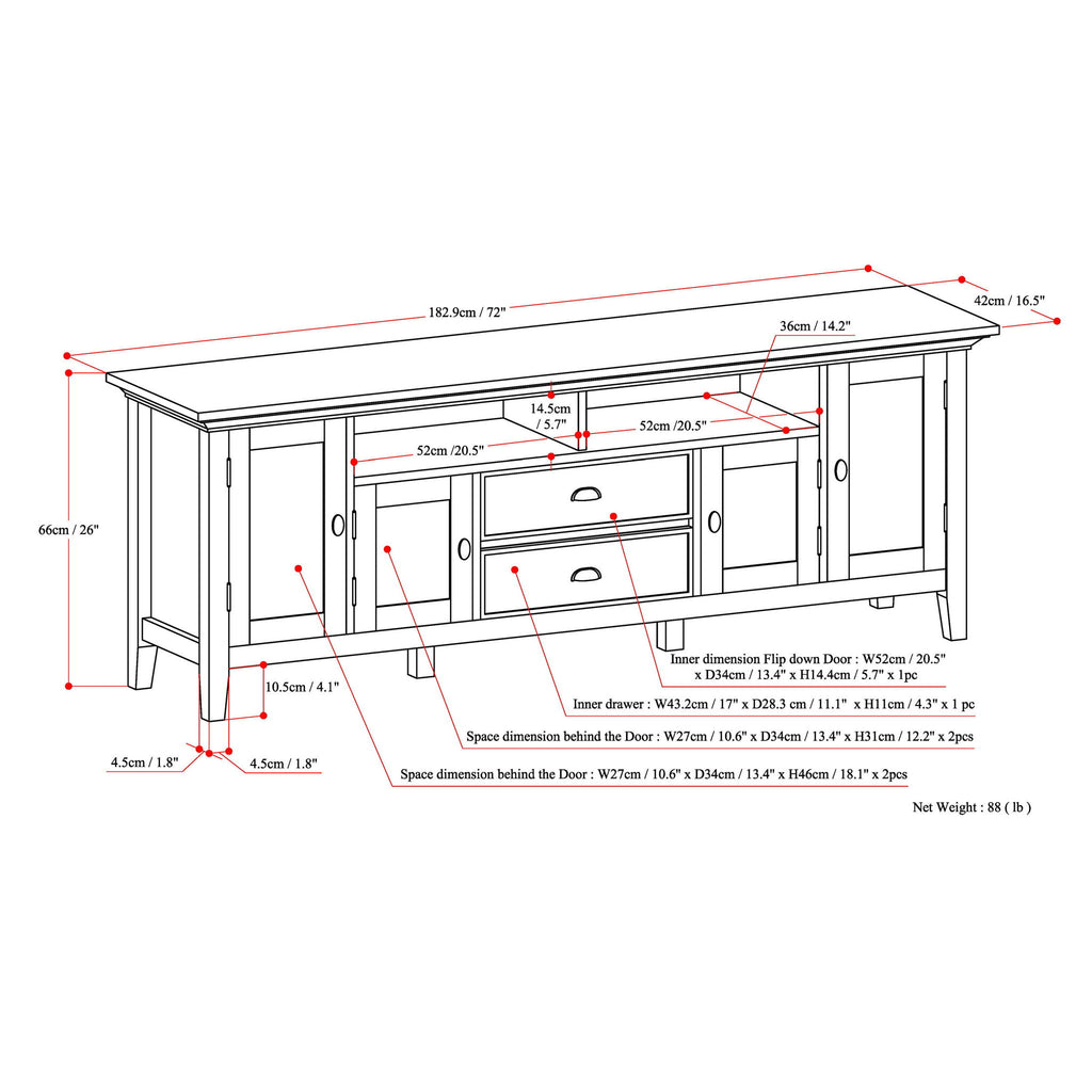 Redmond - Handcrafted TV Media Stand