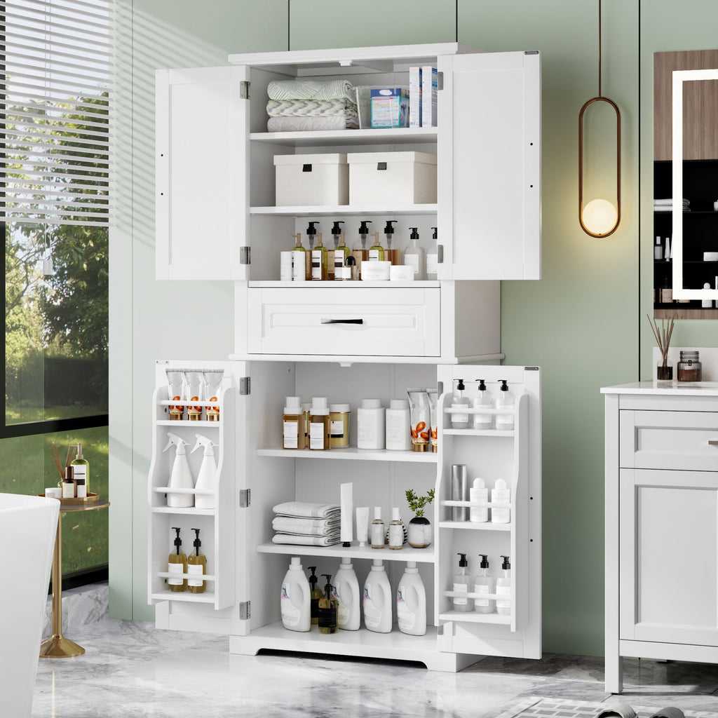 Bathroom Storage Cabinet With Multifunctional Storage Space, Drawer With Slide Rails, Adjustable Shelf