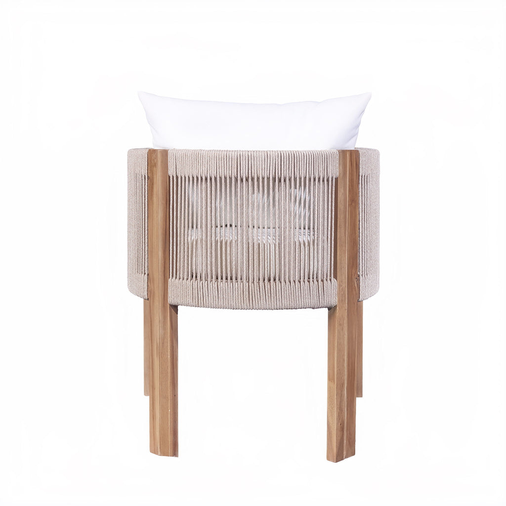 Matera - Patio Dining Chair (Set of 2) With Wraparound Back And Removable Cushion Cover - Teak / Beige