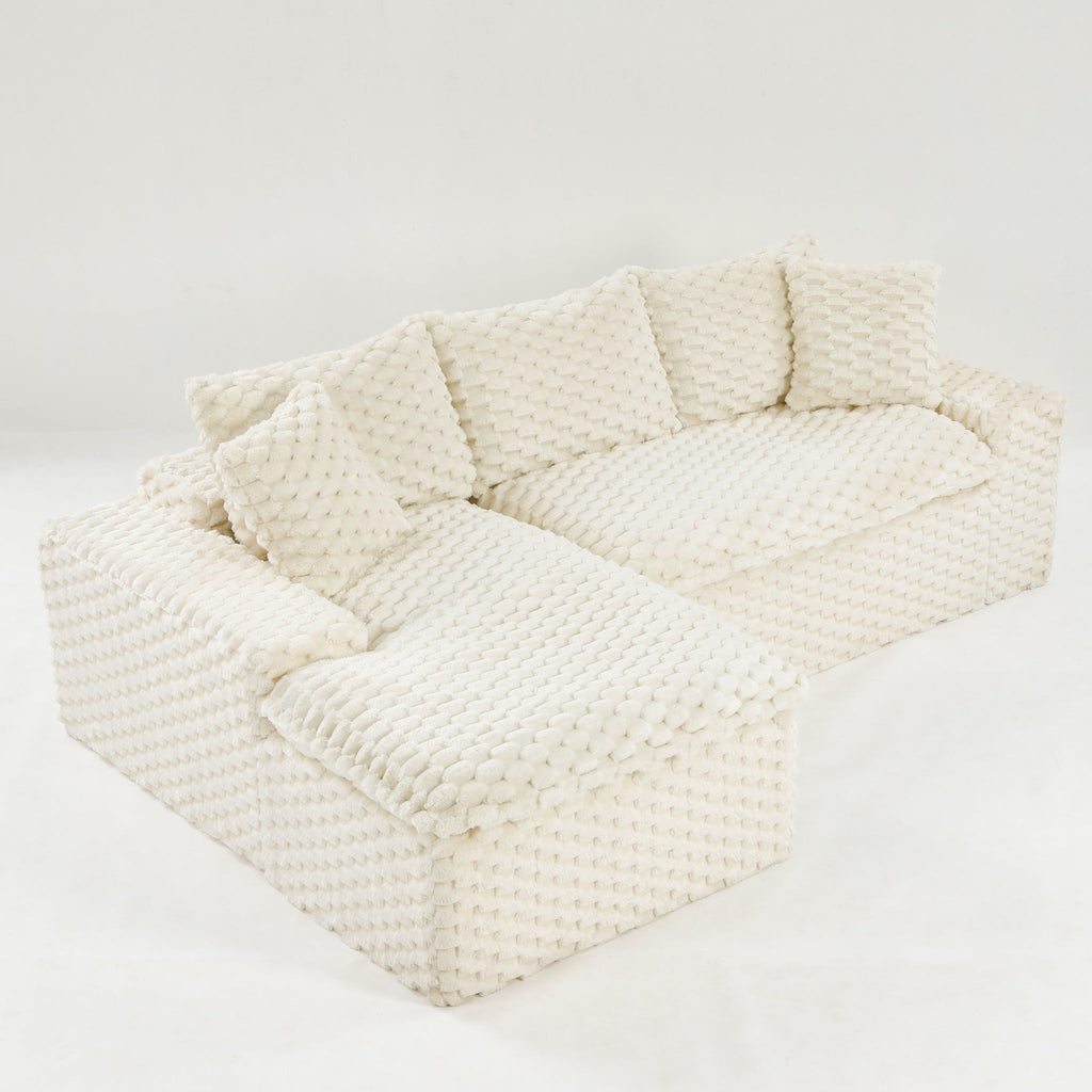Modular Sofa, Convertible Twin Seat With Chaise Lounge
