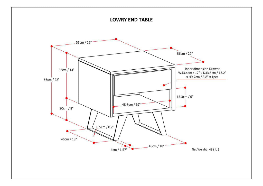 Lowry - End Table - Light Brown