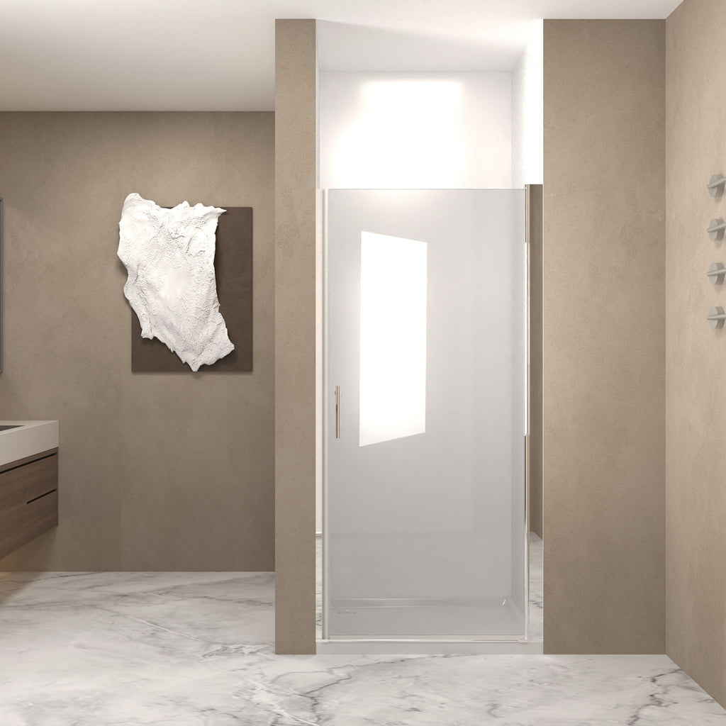 Shower Door, Tempered Glass With Safety Film - Chrome