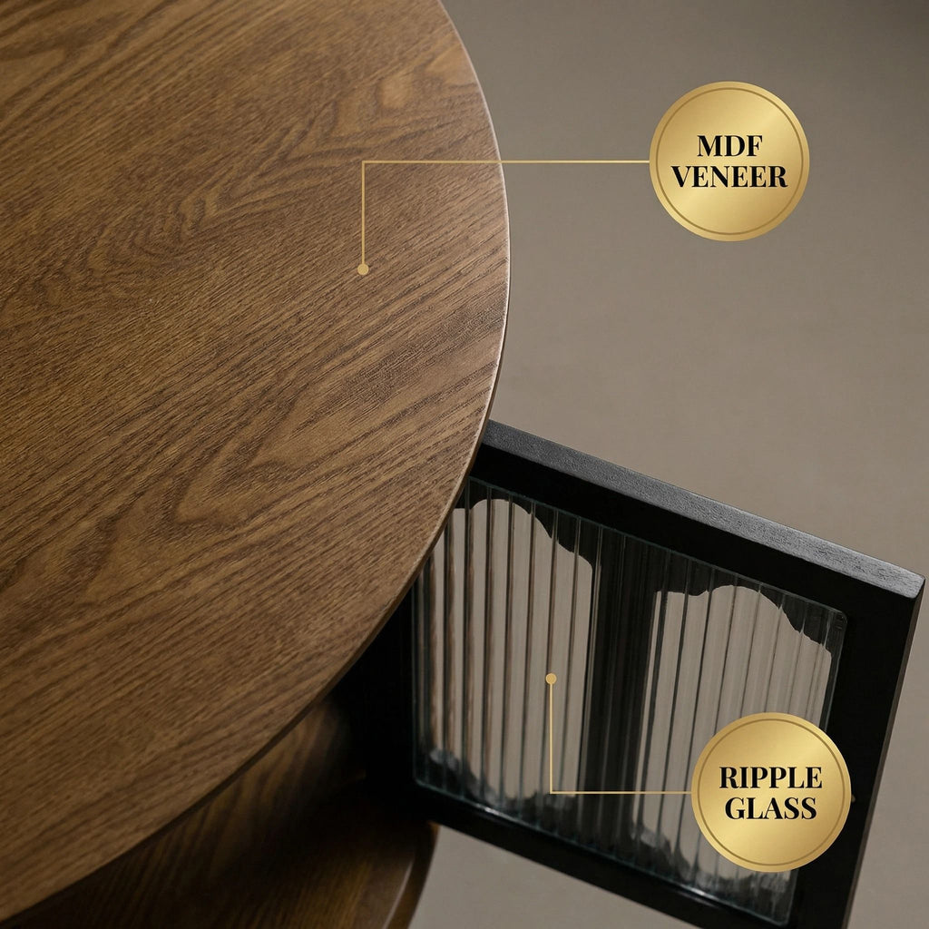 Round 3 Door Storage Coffee Table For Living Room